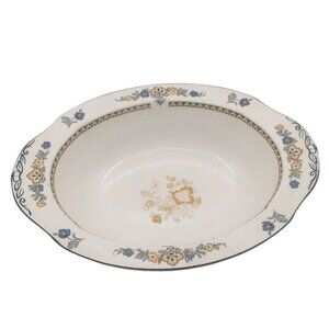 Antique W.H. Grindley Chelsea Ivory Torbay Porcelain Oval Serving Bowl 1920s